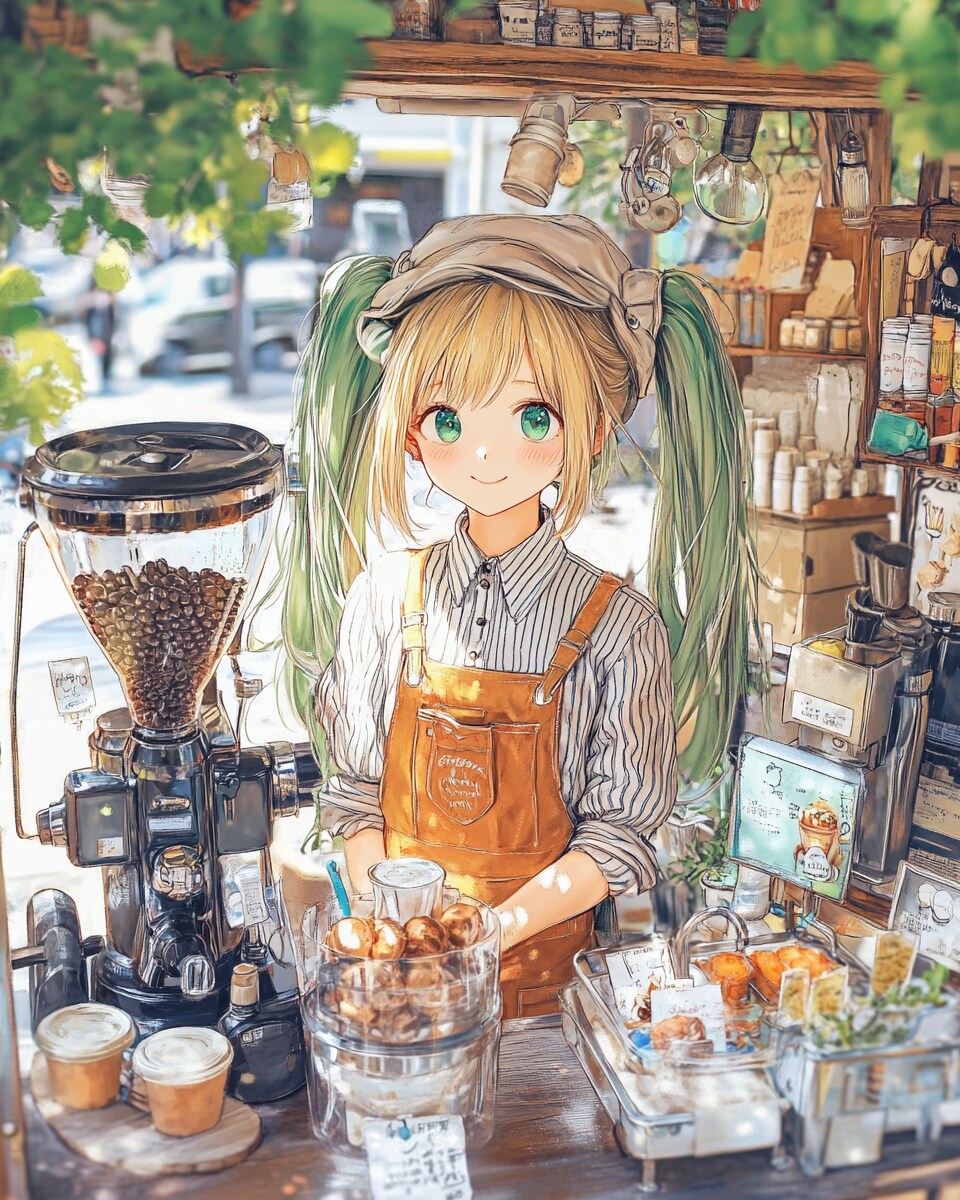 癒しのコーヒースタンド | の人気AIイラスト・グラビア