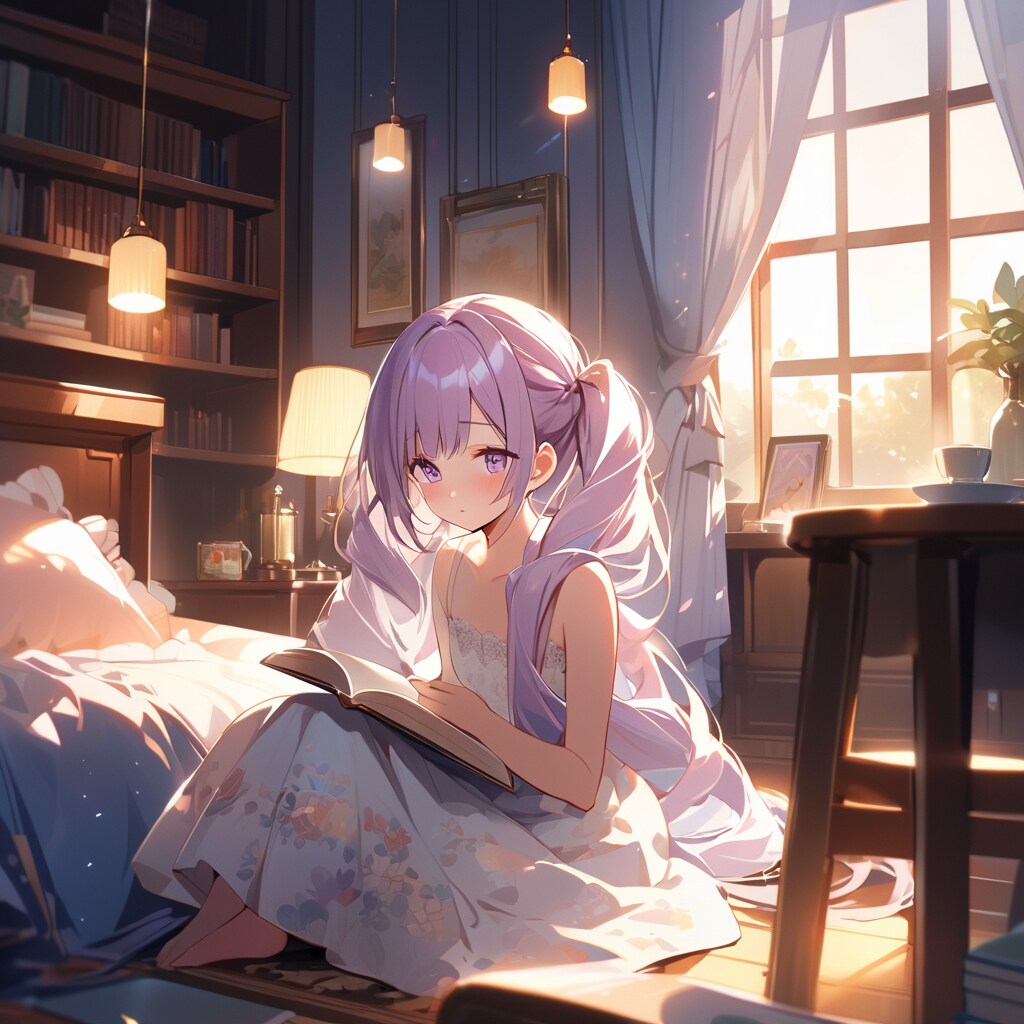 就寝前の読書。