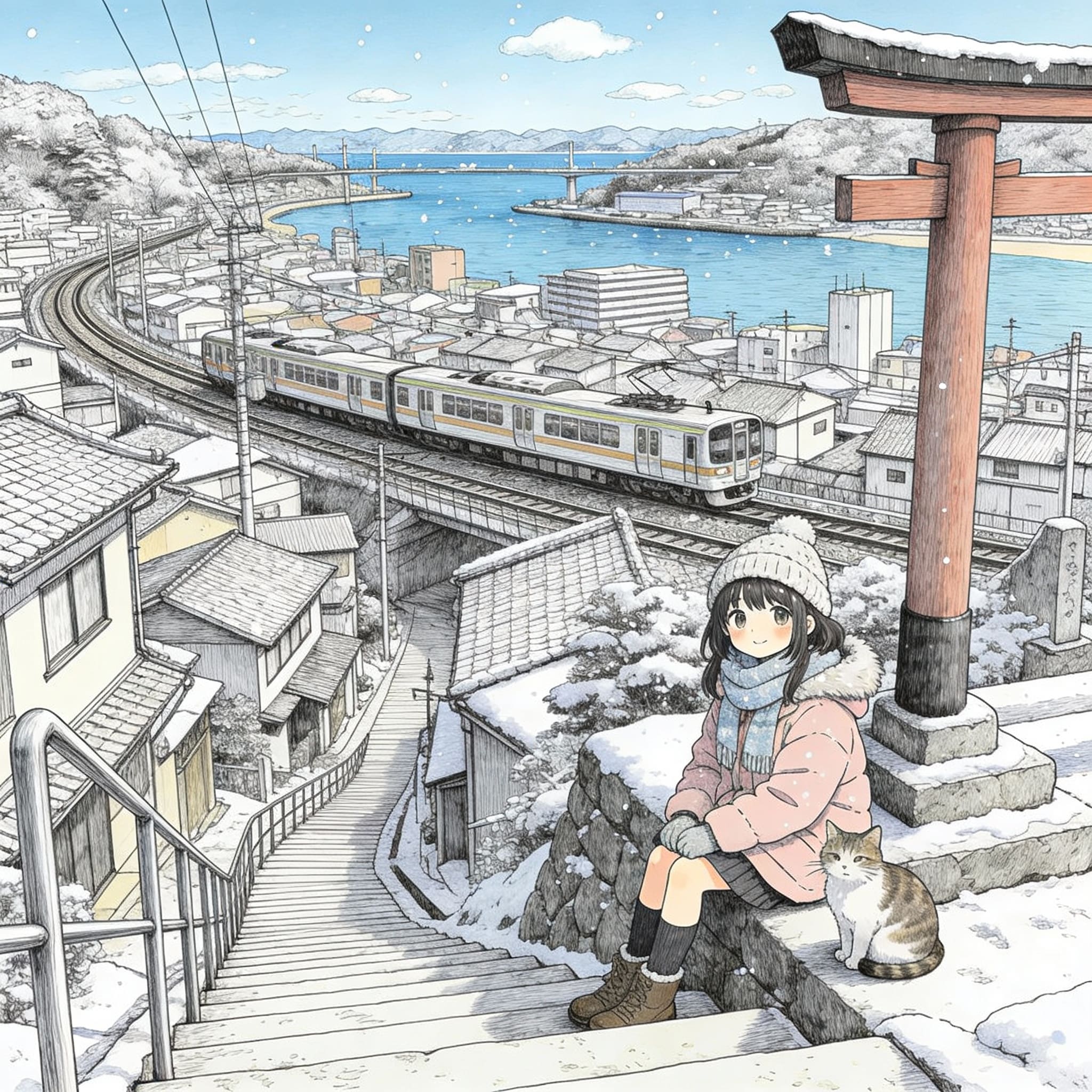 海の見える街24 | の人気AIイラスト・グラビア