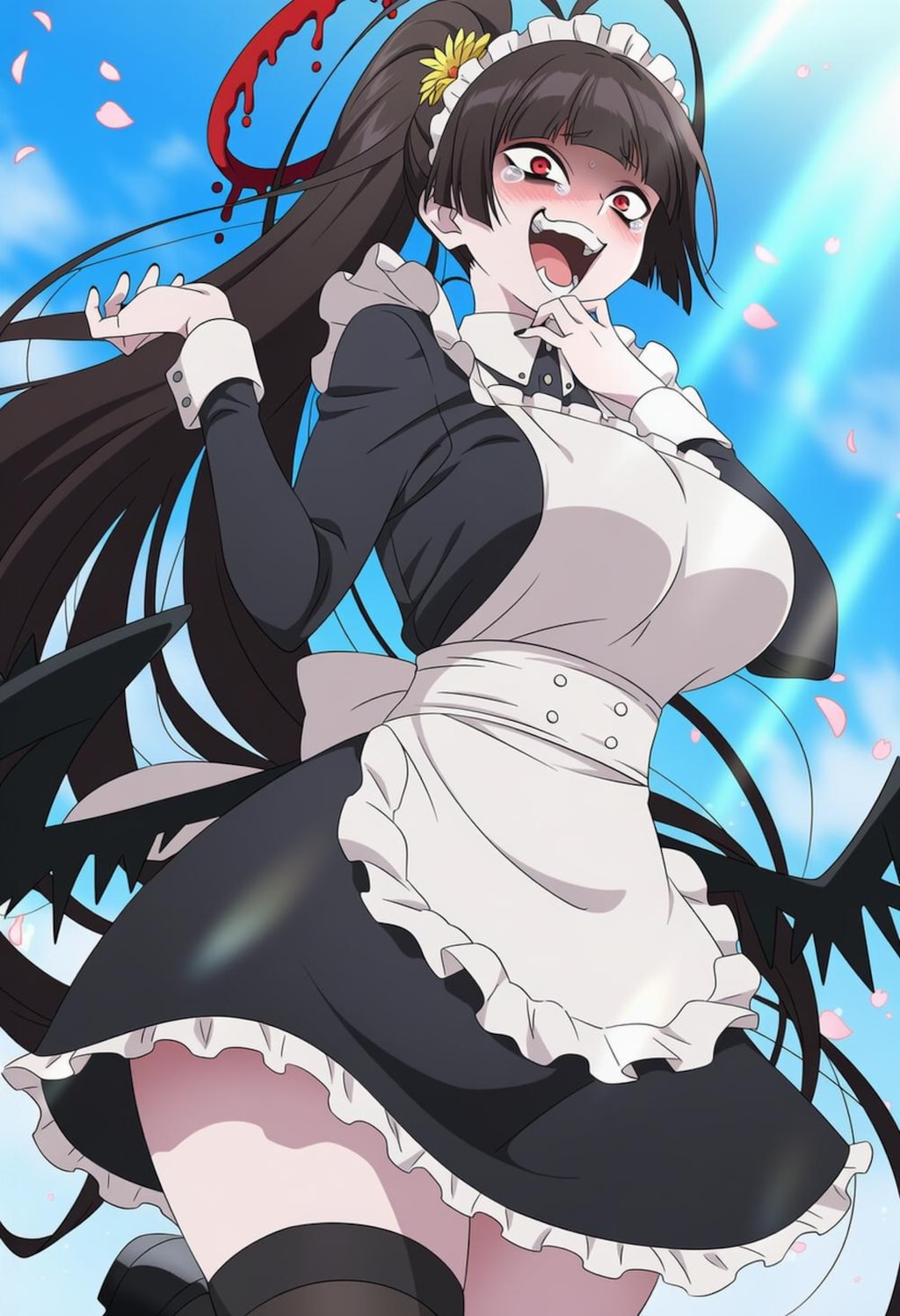 メイドカフェでメイドコスプレ笑う歩く戦略兵器人妻