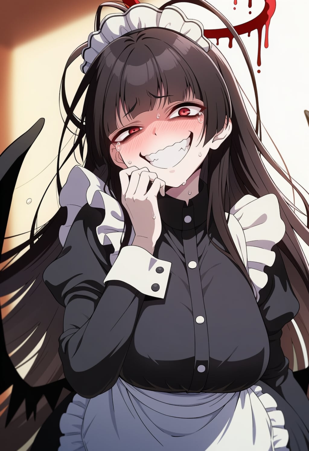 メイドカフェでメイドコスプレ笑う歩く戦略兵器人妻