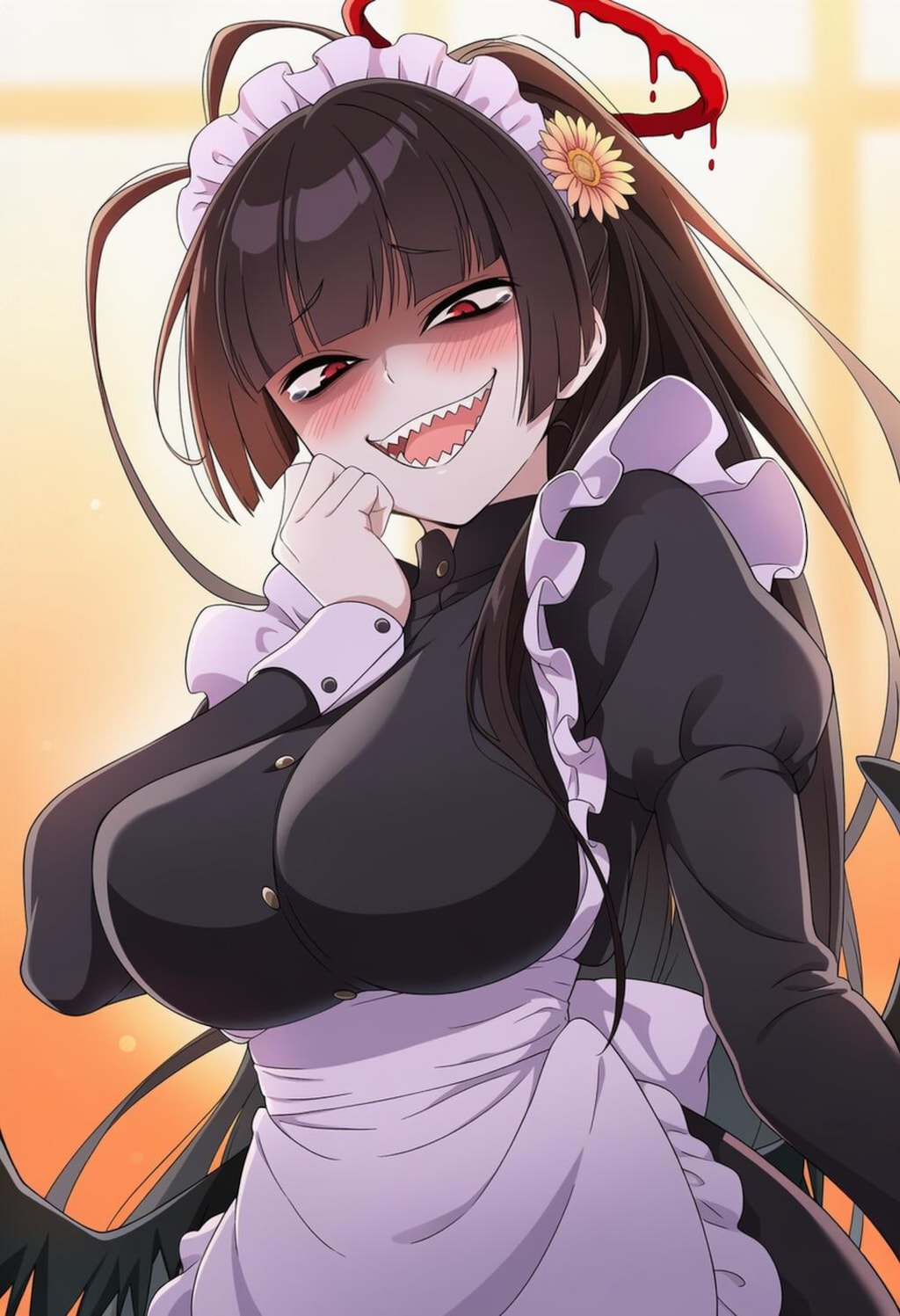 メイドカフェでメイドコスプレ笑う歩く戦略兵器人妻