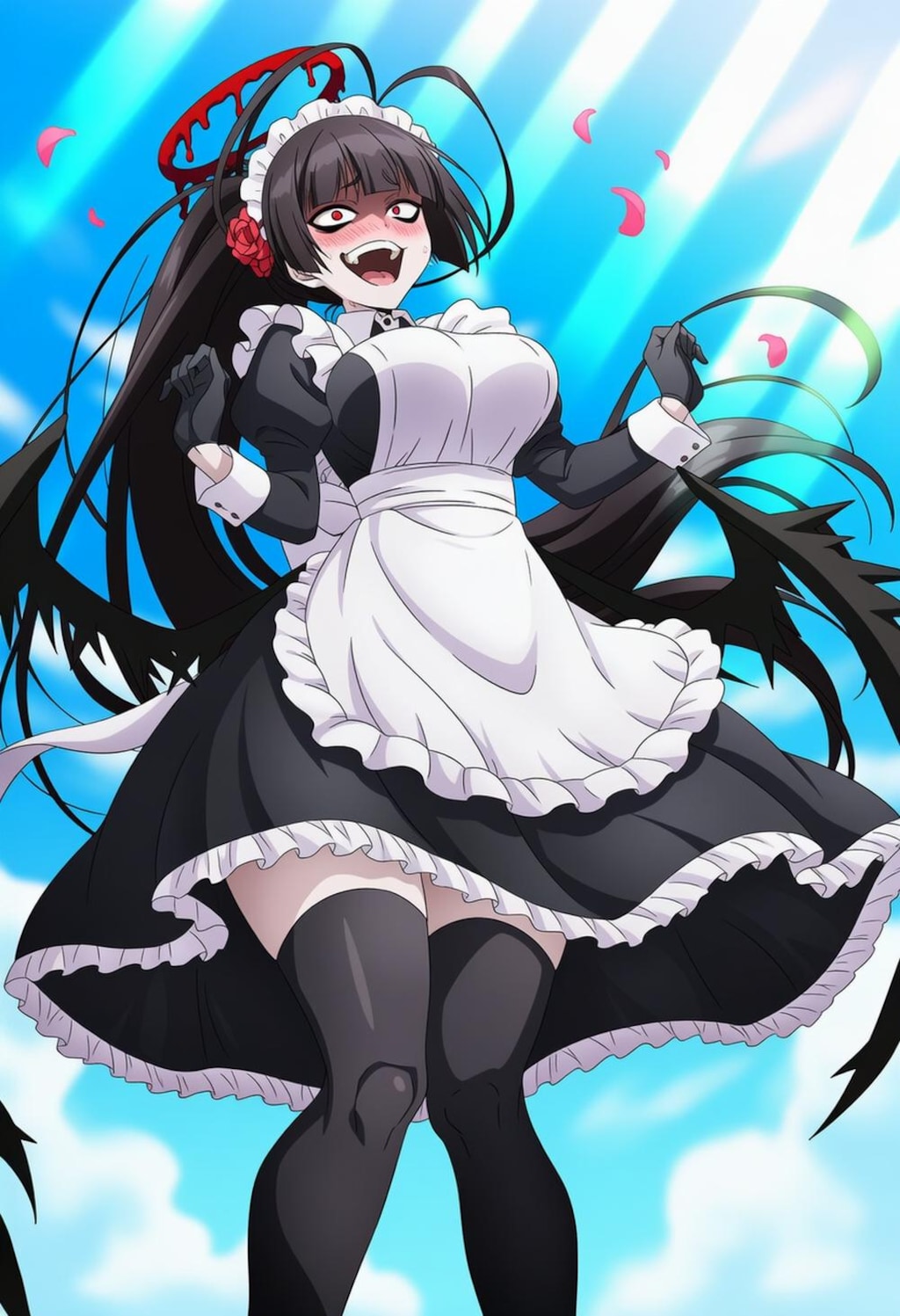 メイドカフェでメイドコスプレ笑う歩く戦略兵器人妻