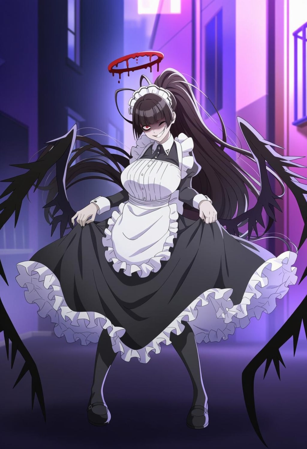 メイドカフェでメイドコスプレ笑う歩く戦略兵器人妻