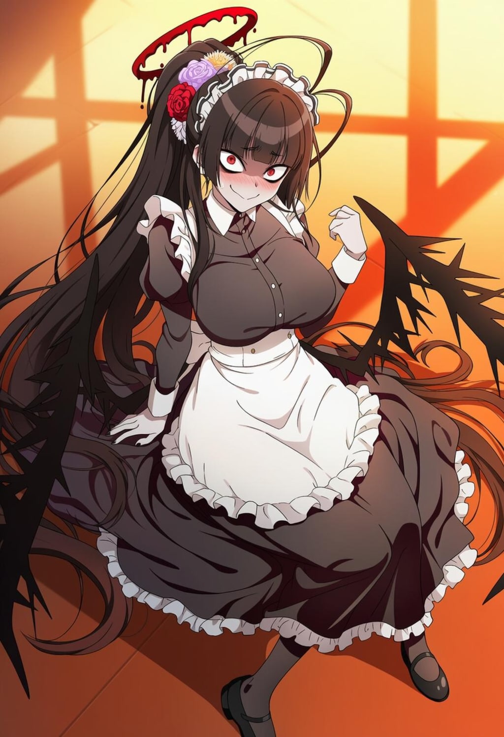 メイドカフェでメイドコスプレ笑う歩く戦略兵器人妻