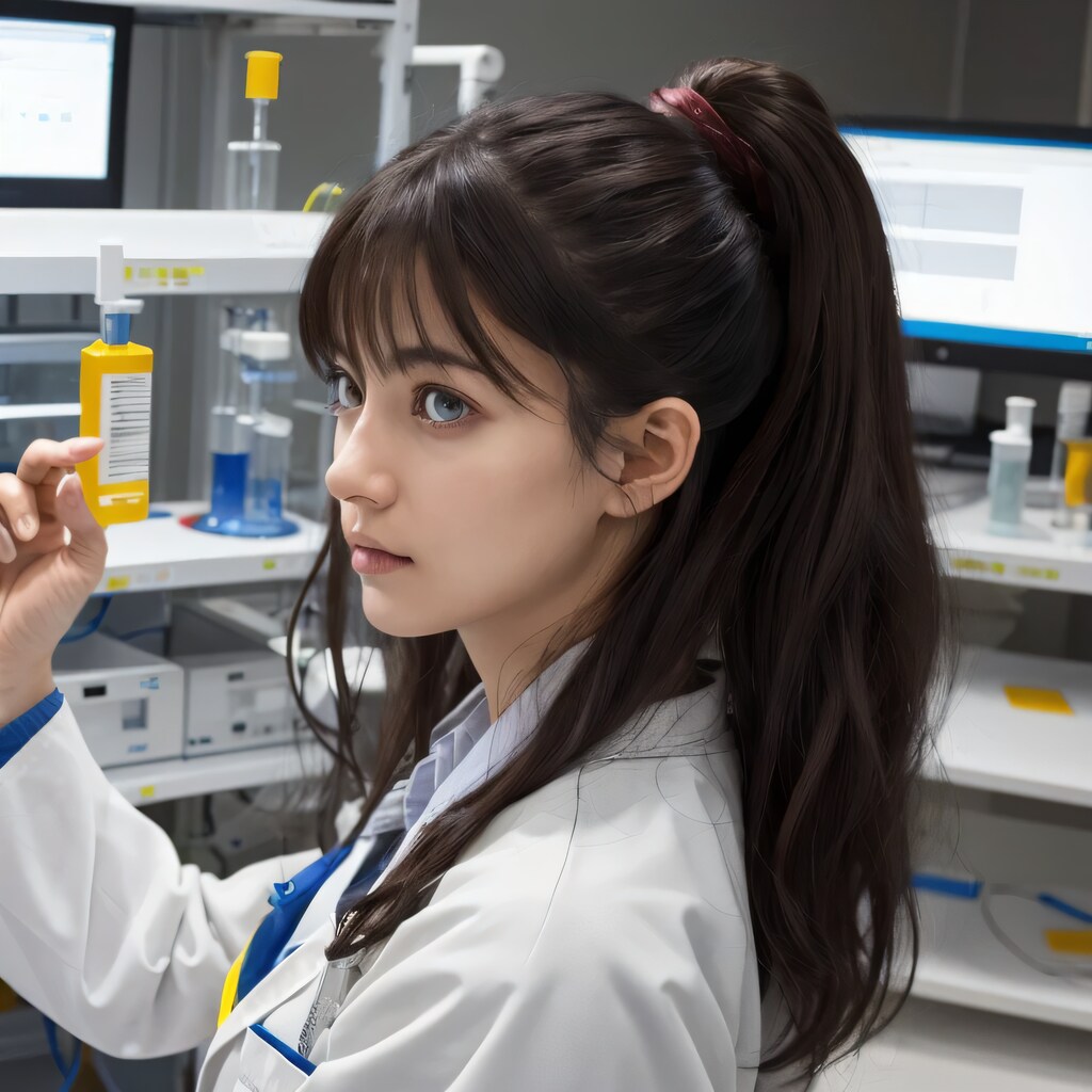 黒髪ポニテで白衣の美女４