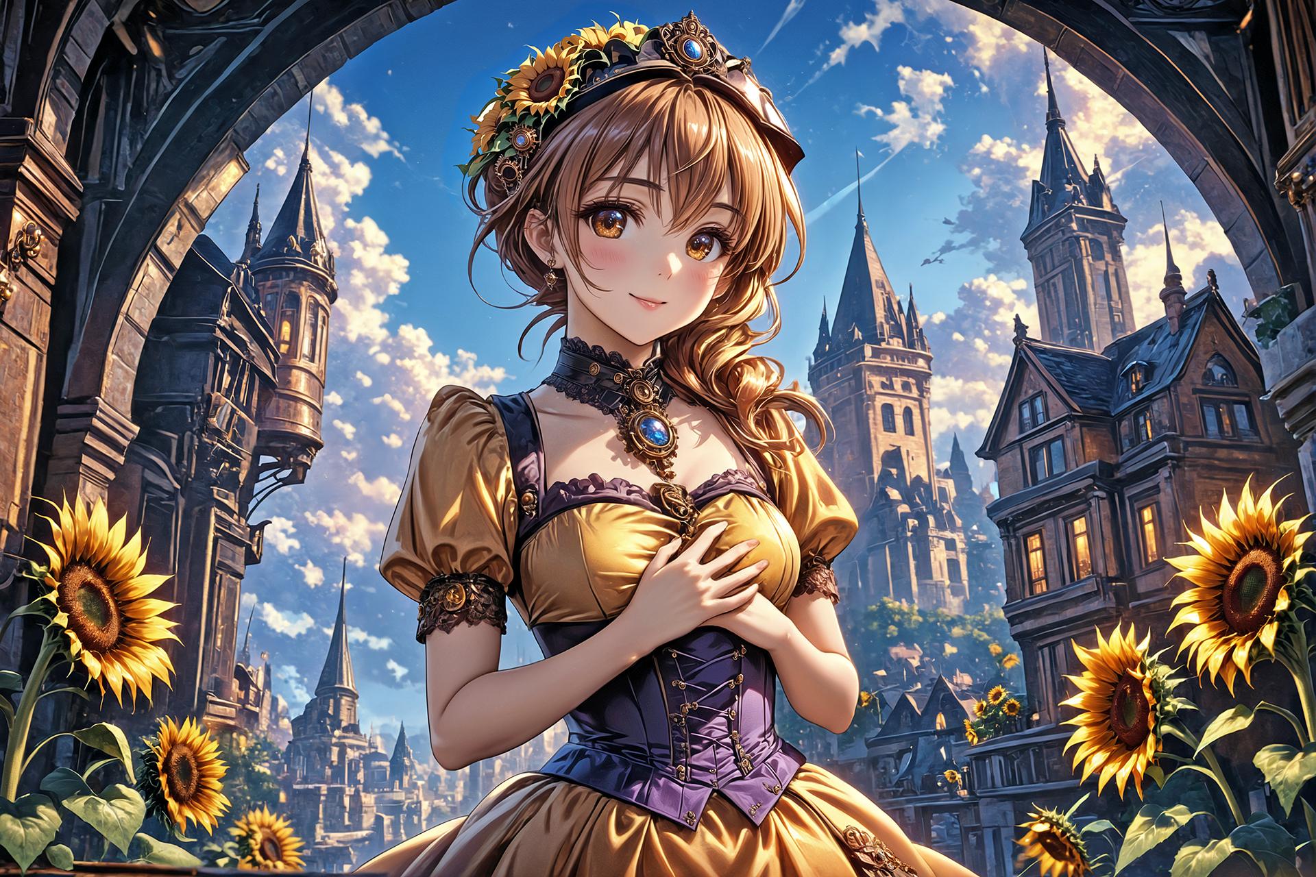 ヒマワリの街 | の人気AIイラスト・グラビア