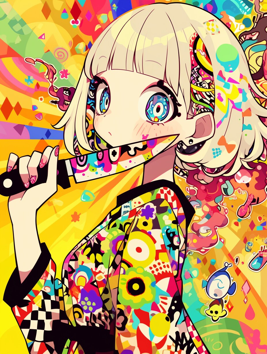 カラフルなナイフ