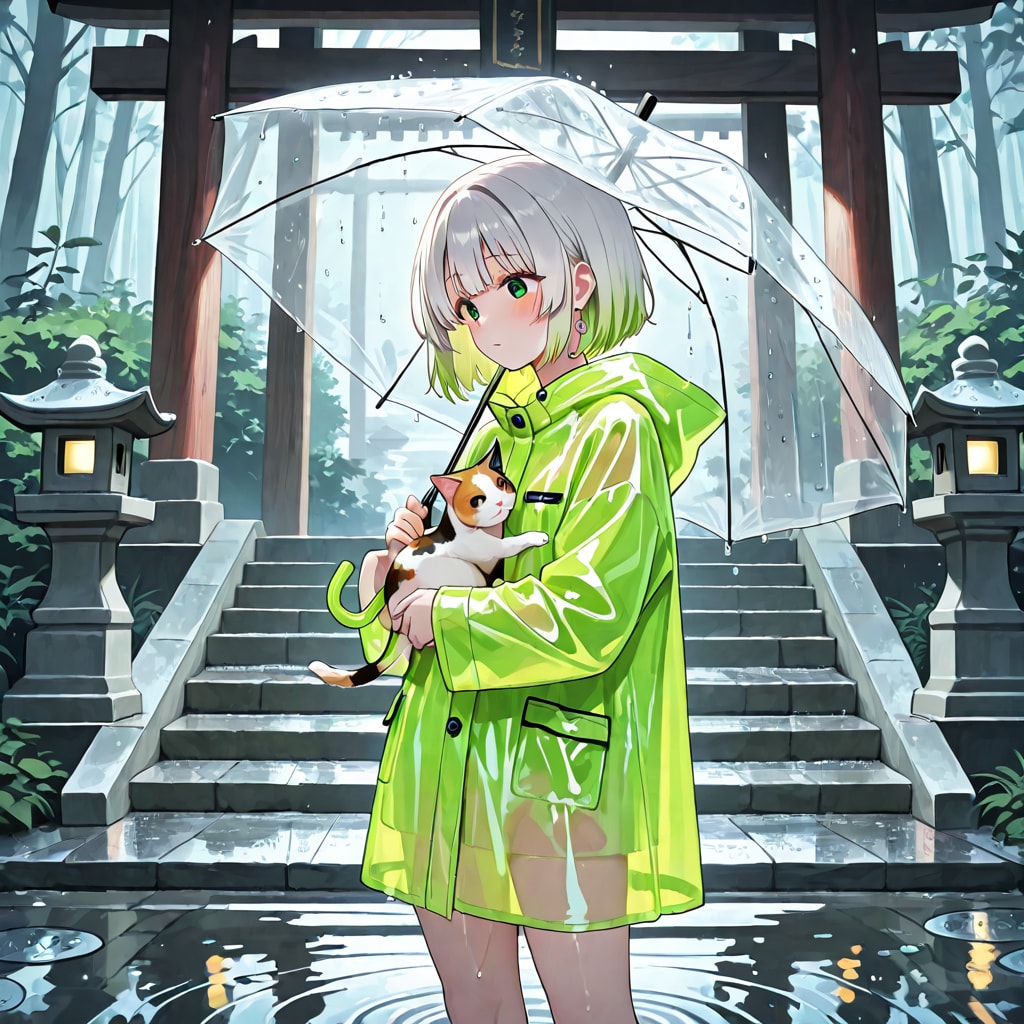 雨宿りの微熱と、猫の体温 | の人気AIイラスト・グラビア