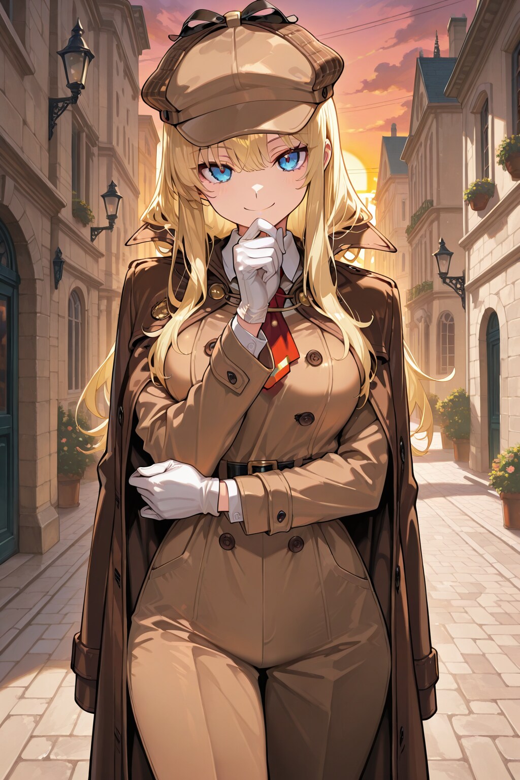 余裕の笑みを見せる女探偵