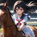 黒髪馬 騎乗1 3枚目