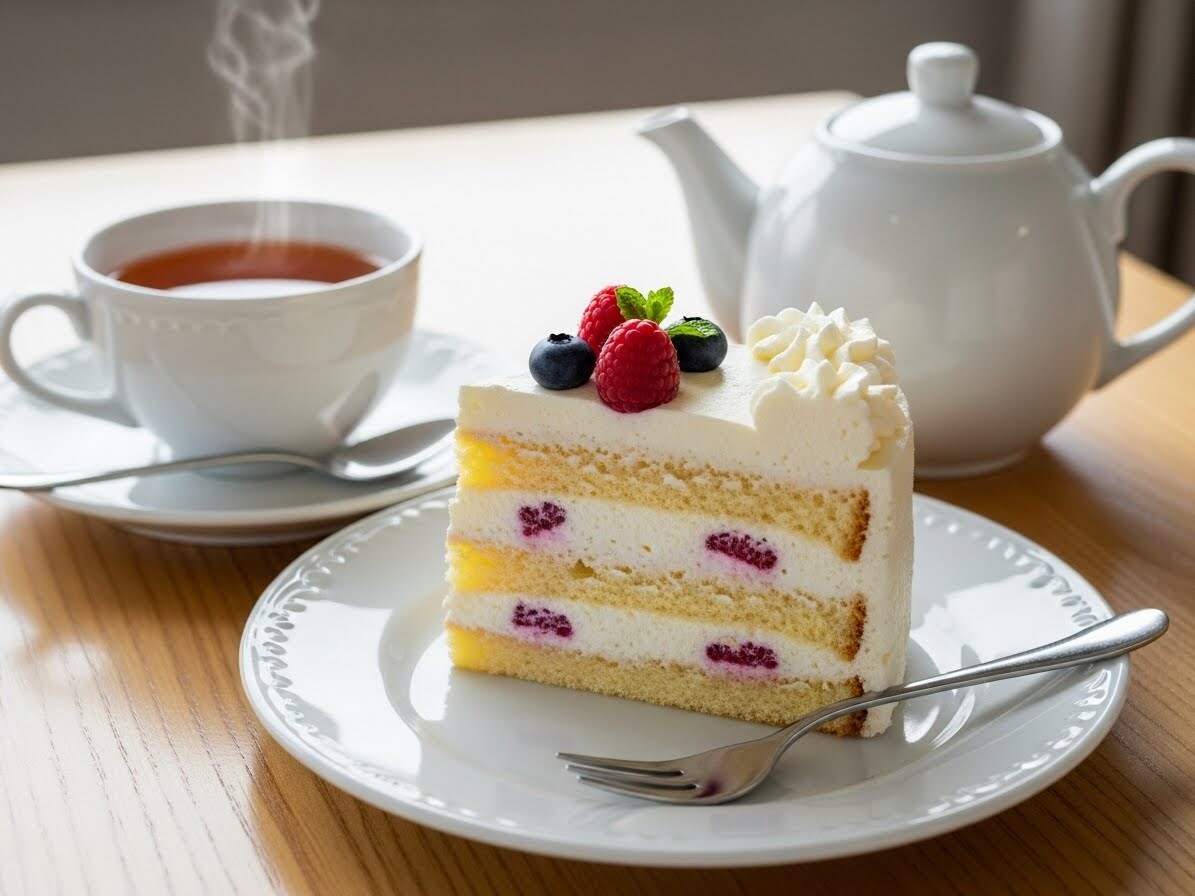 デザートのブルーベリーケーキ