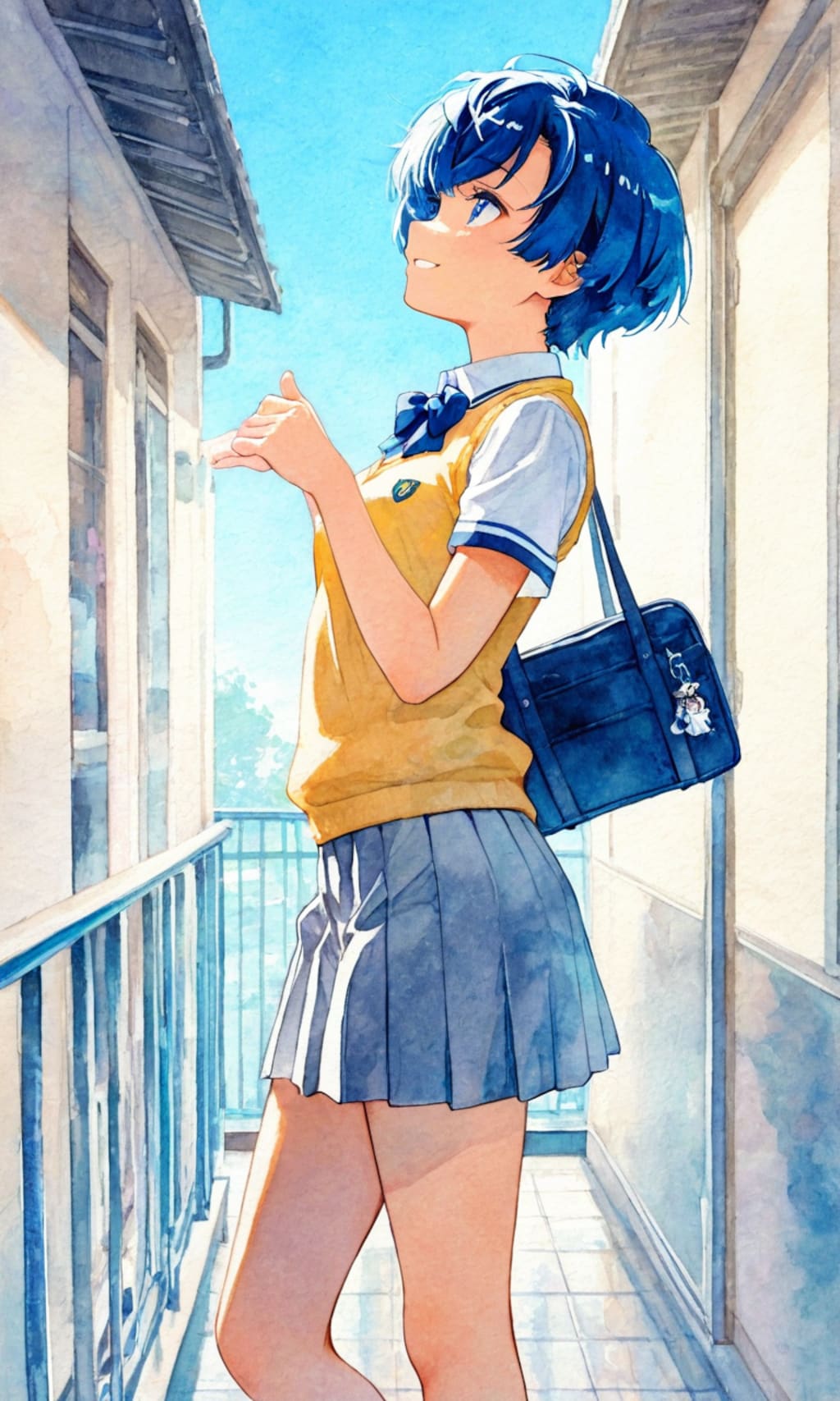 空を見上げて柑菜ちゃん