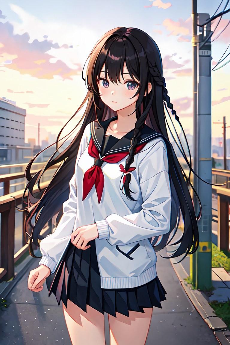 下校中の女子高生