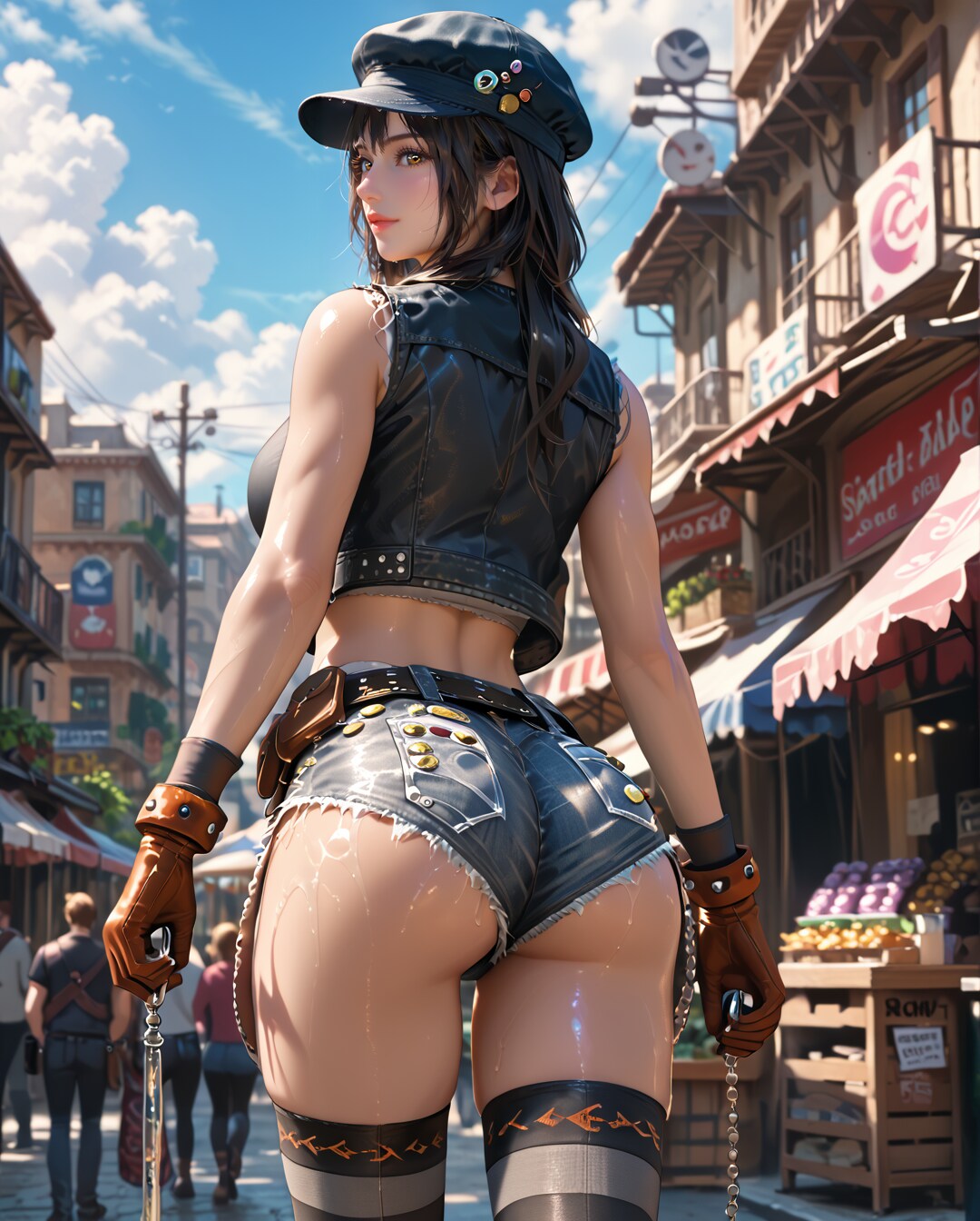54. Date with Kyrie Canaan, Denim top and shorts