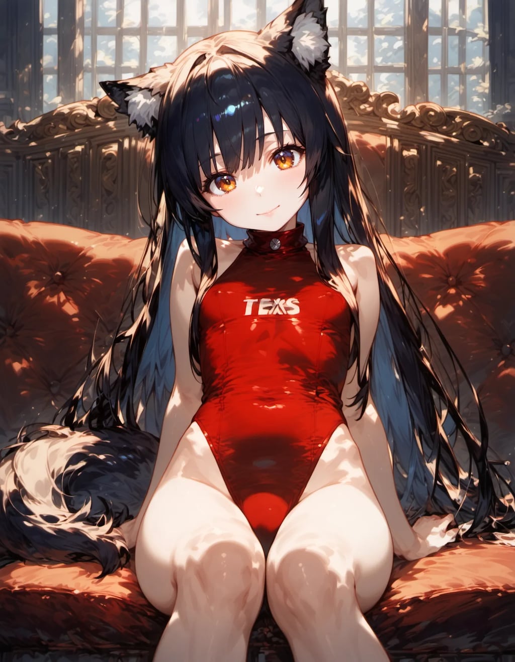 Feline Majesty in Crimson