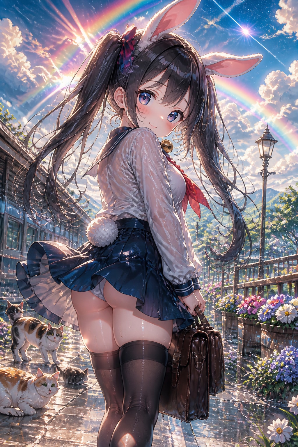 黒ツイぴょん。虹