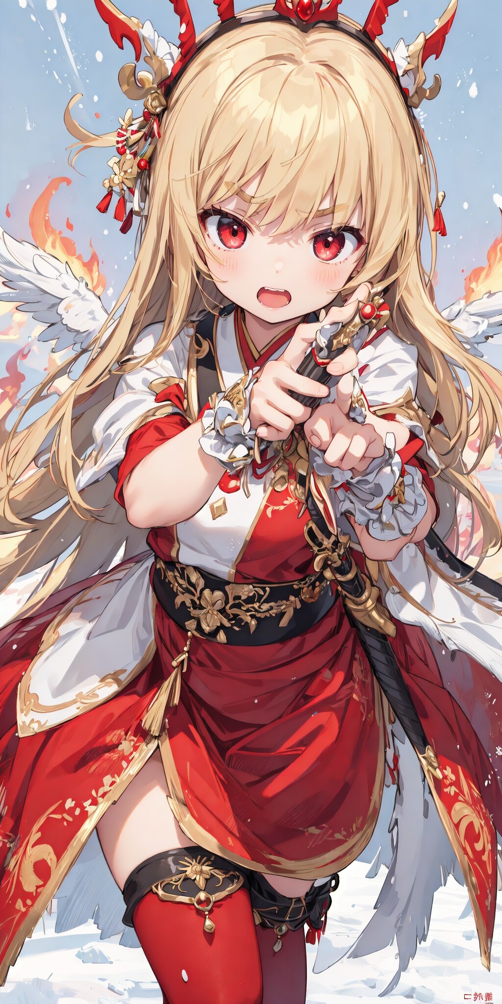 赤く燃える金髪少女の瞳には誰が写る？