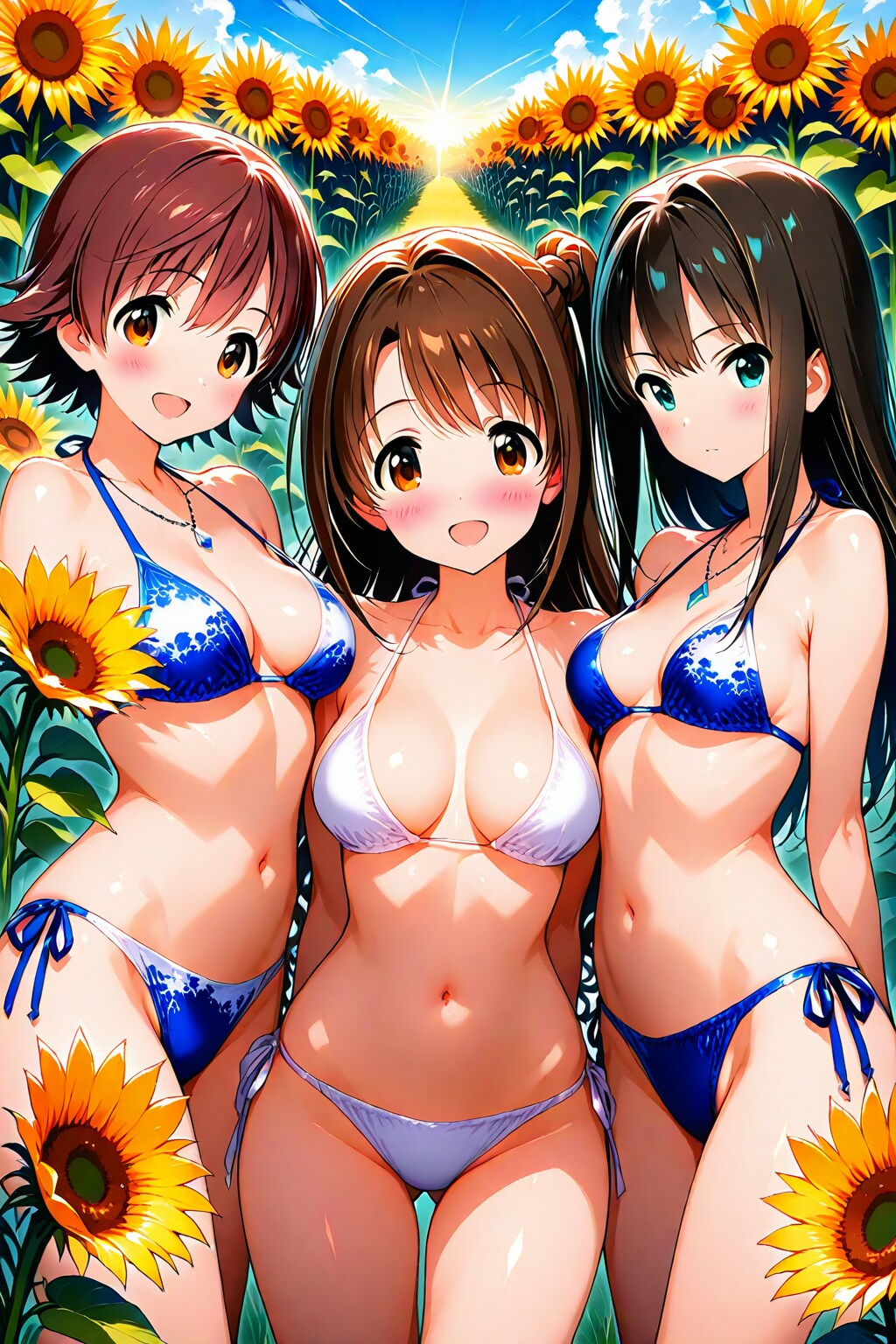 向日葵の整列