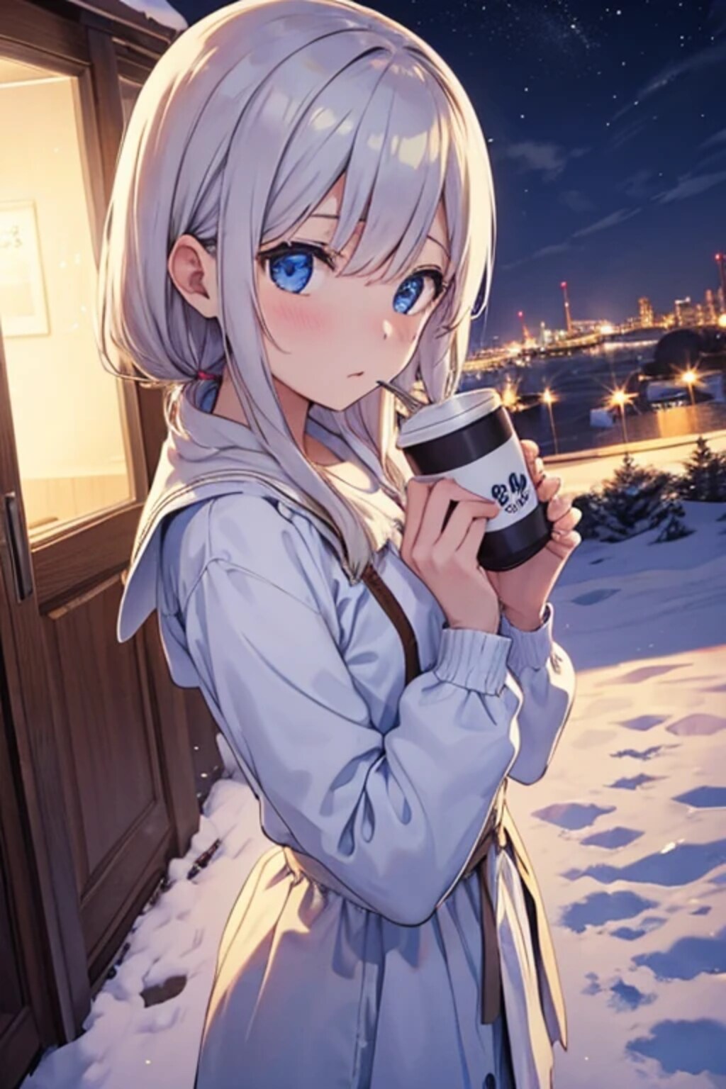 「寒いね、一緒に飲む？」