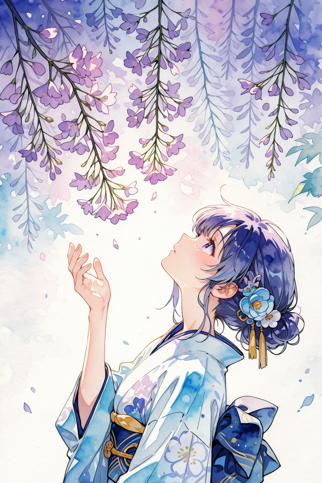 藤棚見上げるBONSAIちゃん | の人気AIイラスト・グラビア