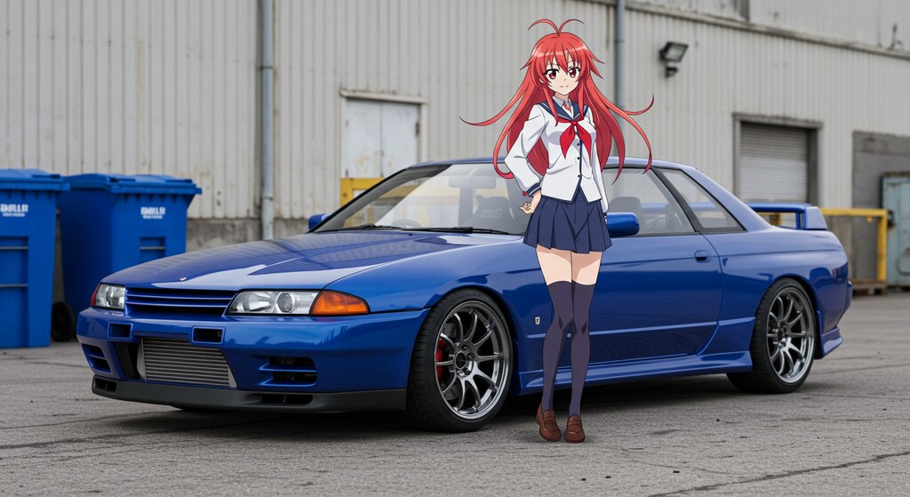 アニメキャラとR32GT-R