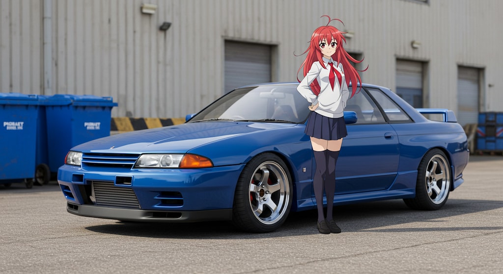 アニメキャラとR32GT-R