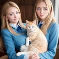 猫を抱く金髪少女 4枚目