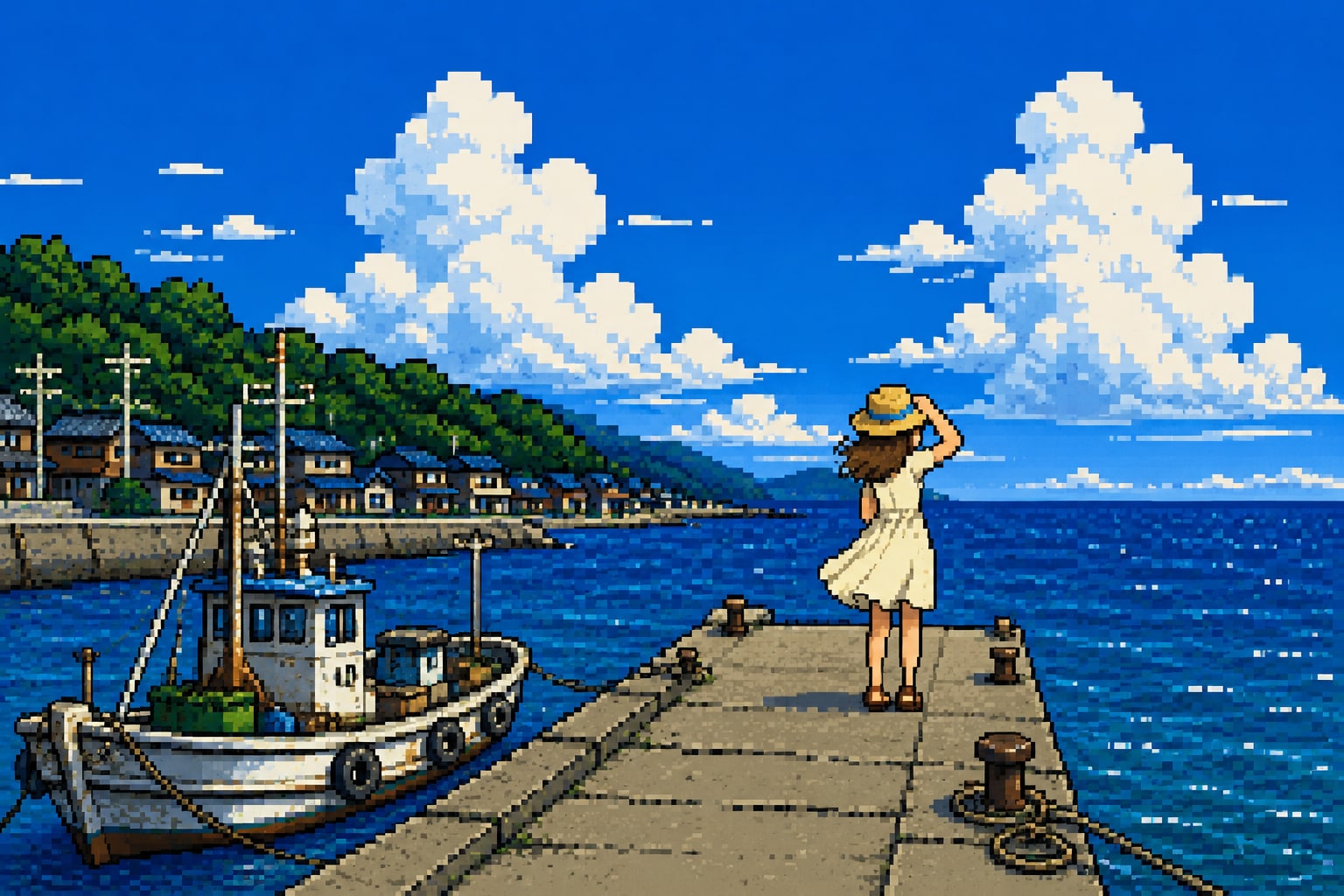 港の女の子