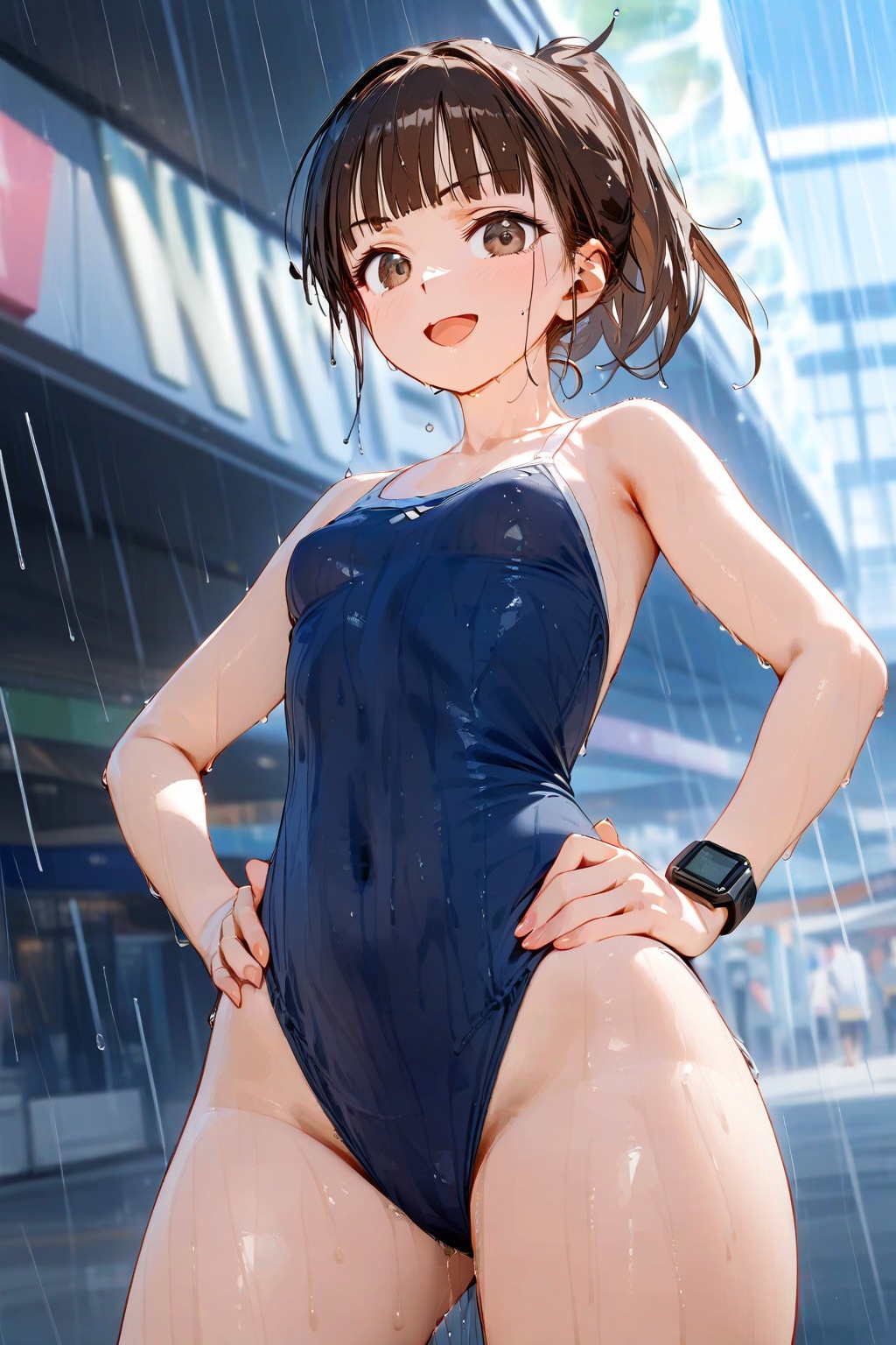 雨でも水着なら平気だね（ドヤ）by藍乃雫