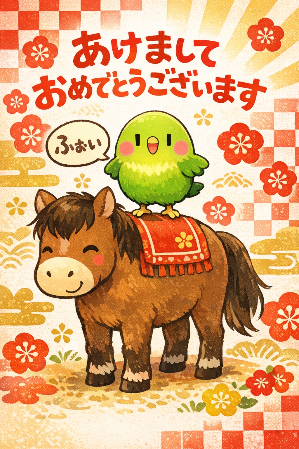 インコ年賀状 2026