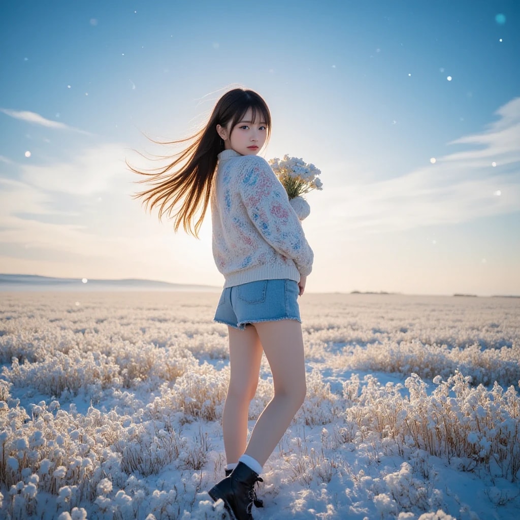 Nemophila flower Girl
