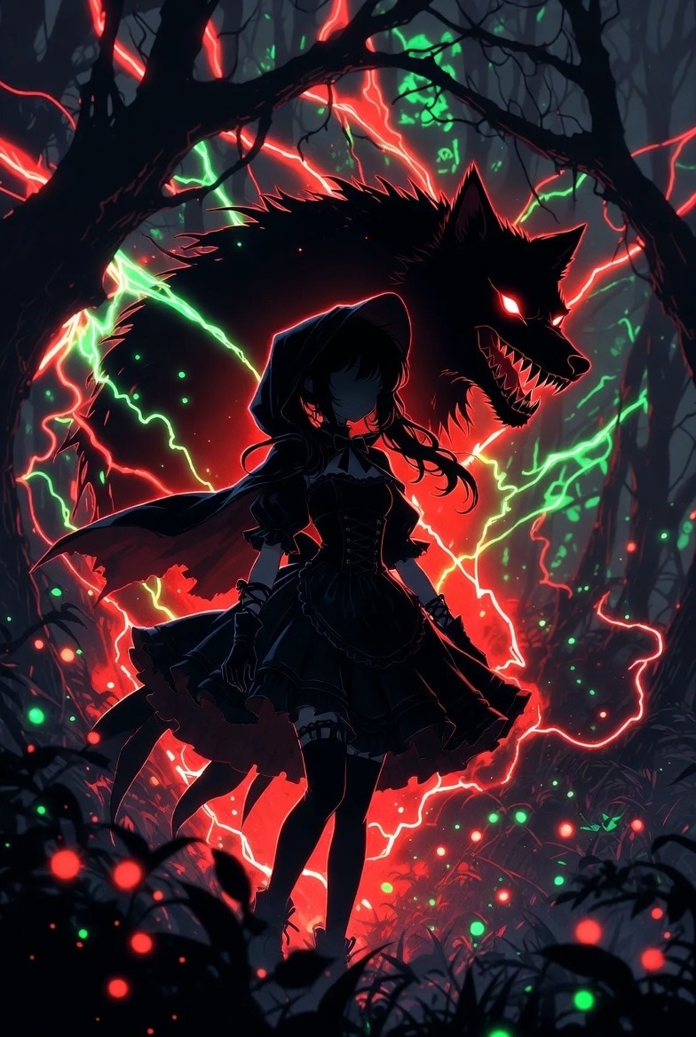 Gothic Lolita Little Red Riding Hood in Forest | の人気AIイラスト・グラビア