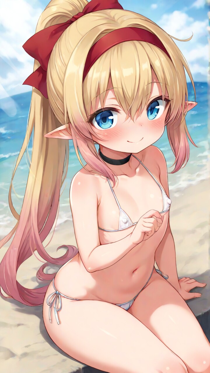 エルフちゃんとシーサイドえっち