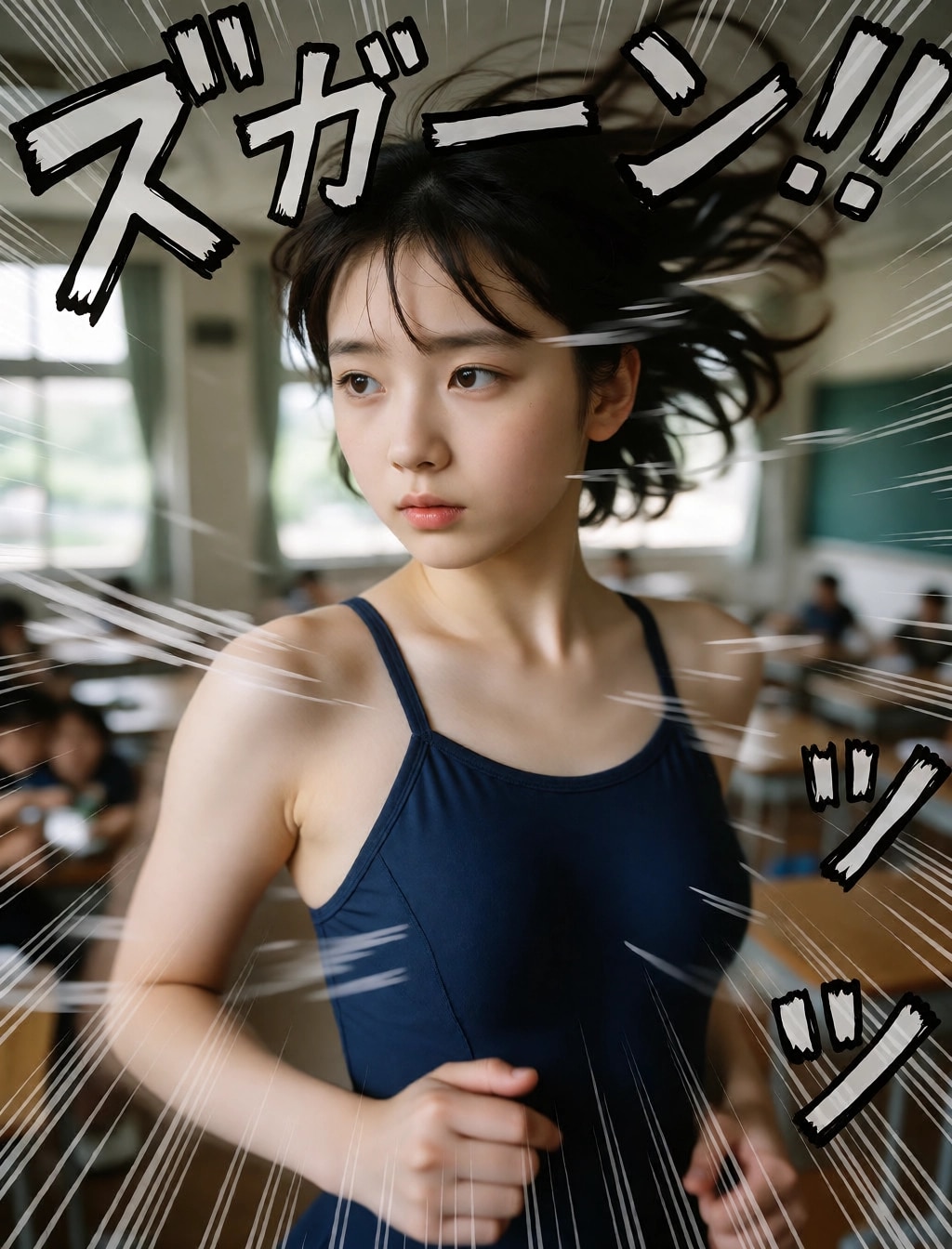 勢いのあるスク水