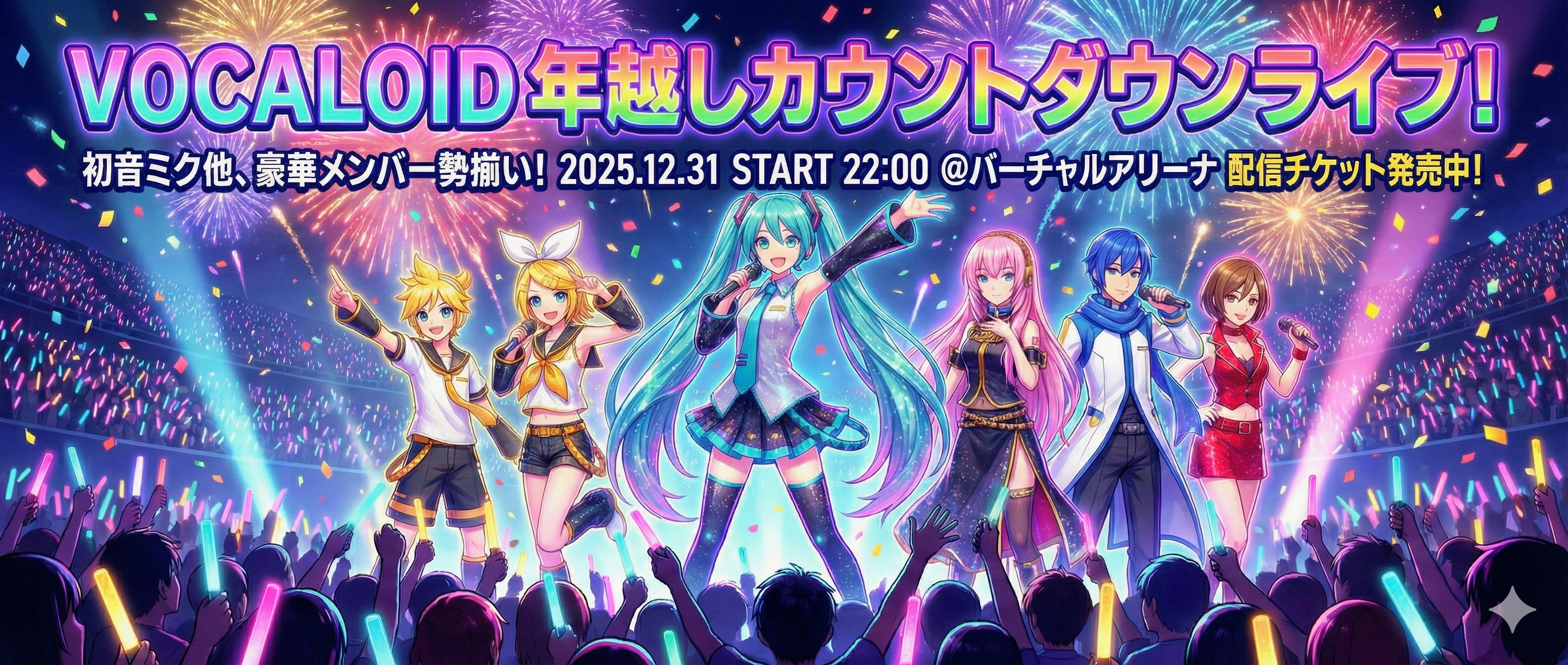 ミクさん 架空年越しライブ | の人気AIイラスト・グラビア