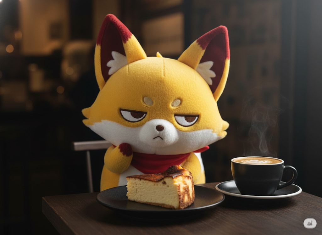 【狐独のグルメ】漆黒のバスクチーズケーキ | の人気AIイラスト・グラビア