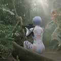 綾波レイ　プレデター風何かと戦う 2枚目