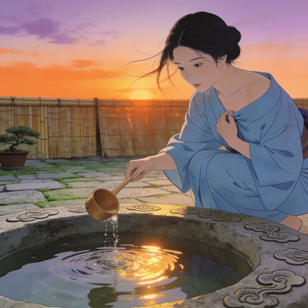 夕暮れの涼