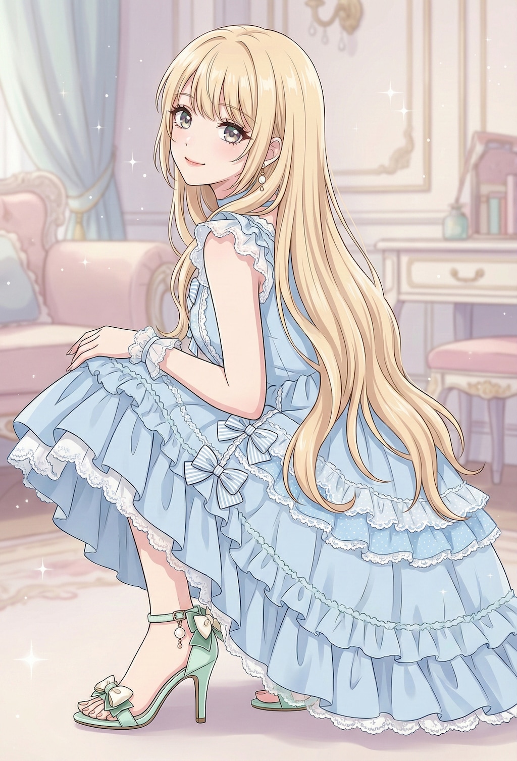 紺碧のドレスに包まれし金糸