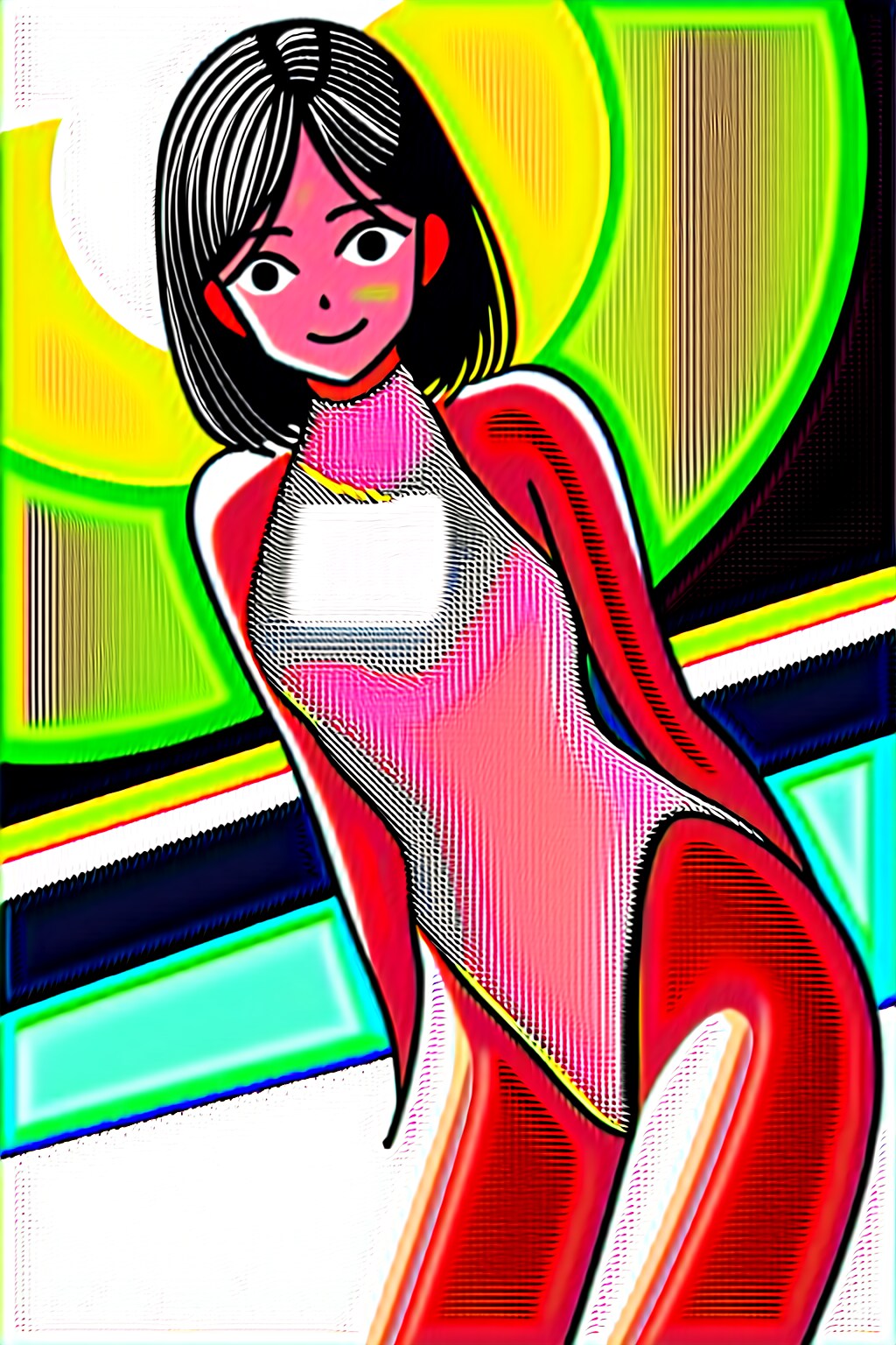 現代アート？なハイレグ美少女