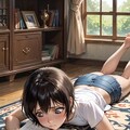 読書中のショートヘア少女 3枚目