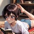 読書中のショートヘア少女 7枚目