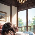 読書中のショートヘア少女 5枚目