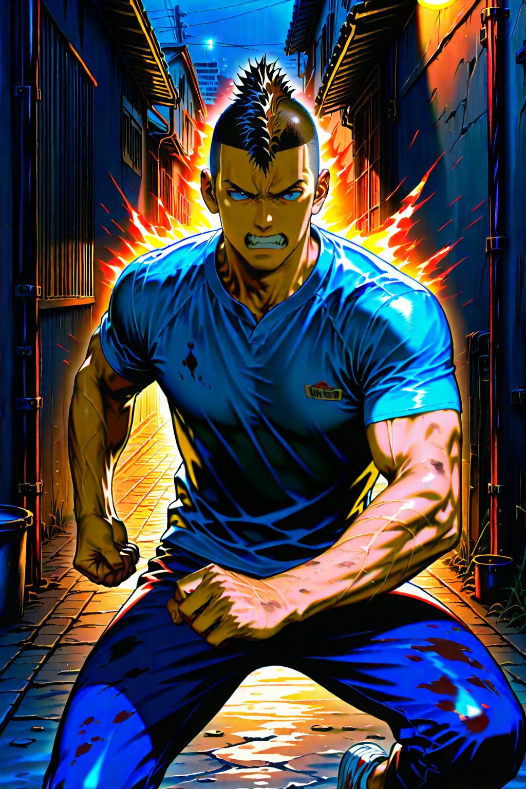 裏路地の暴漢　何見てんだてめぇ