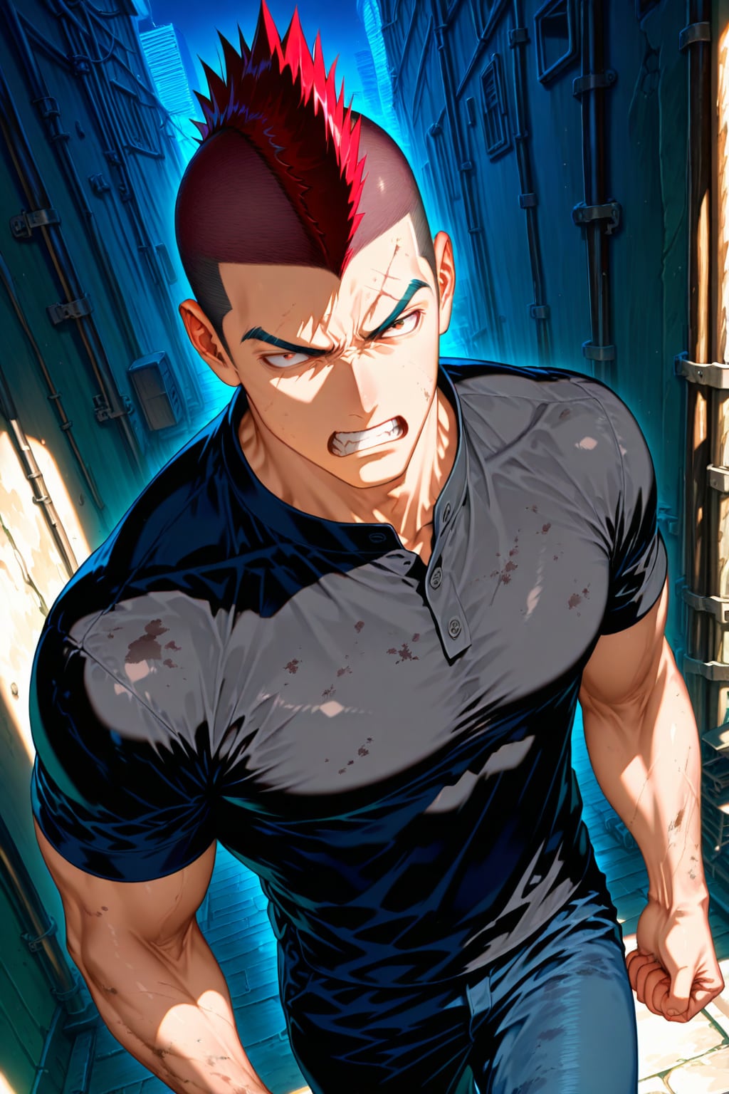 裏路地の暴漢　何見てんだてめぇ