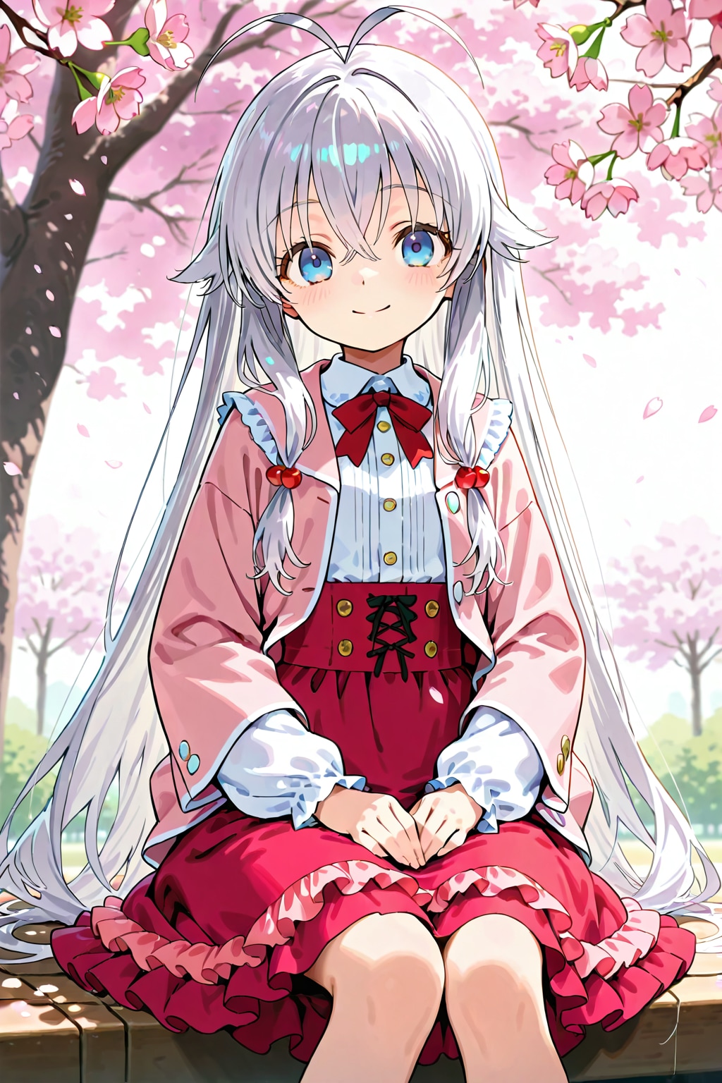 春色コーデの銀髪ちゃん