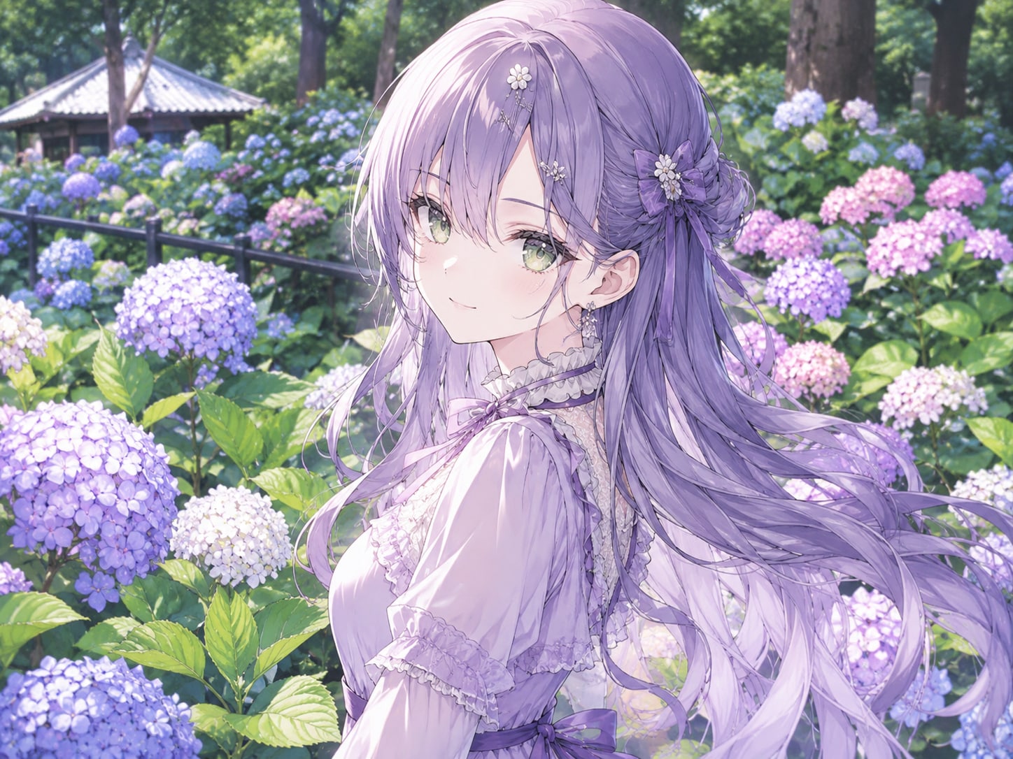 紫陽花にまぎれる LILACちゃん