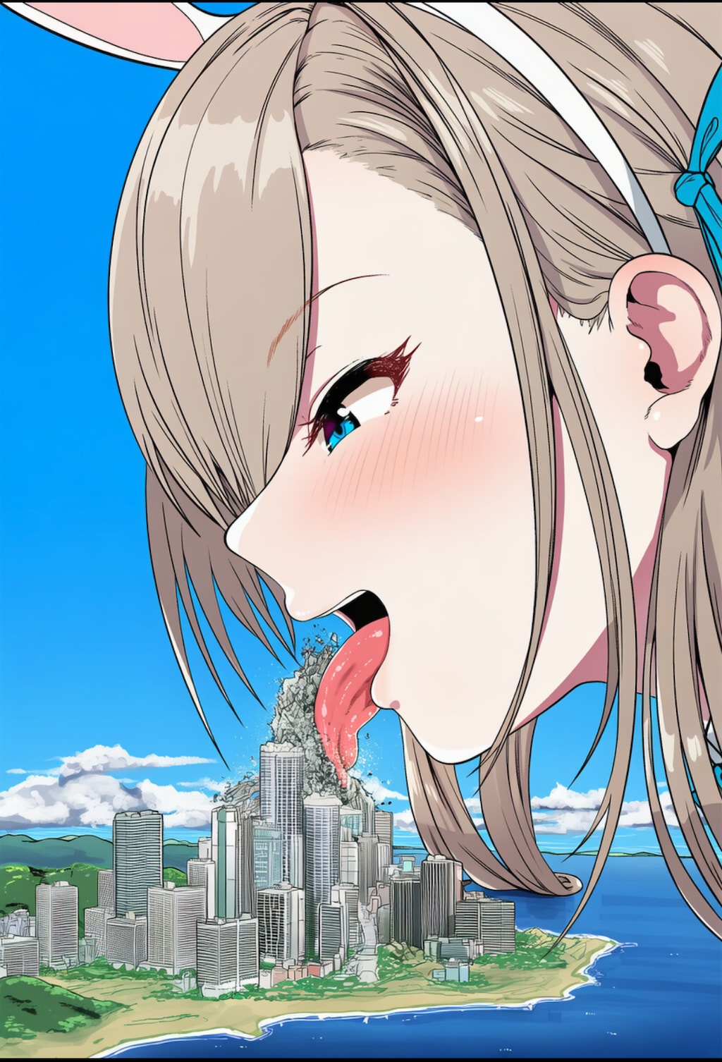 ビル舐め巨大アスナ