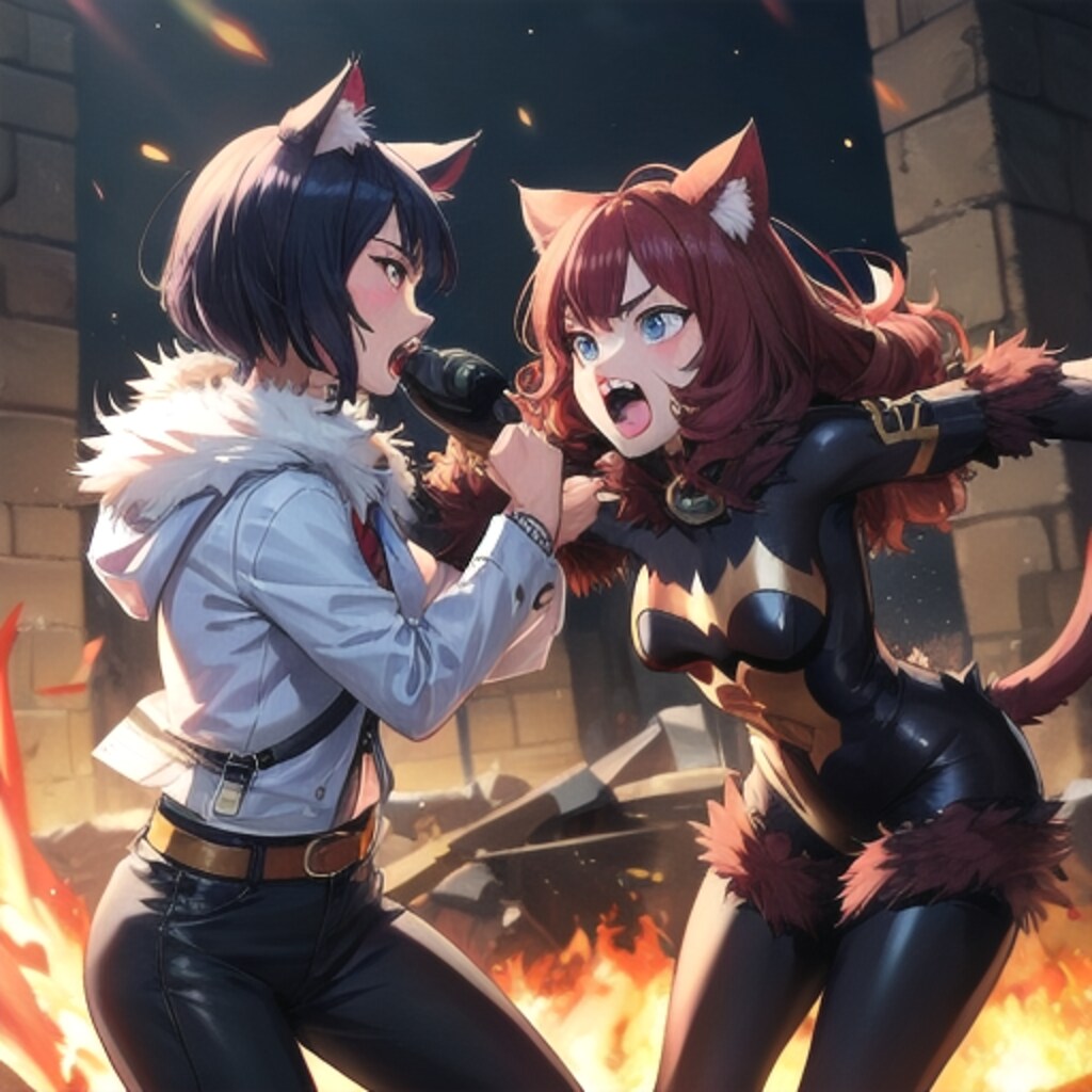 猫女の喧嘩